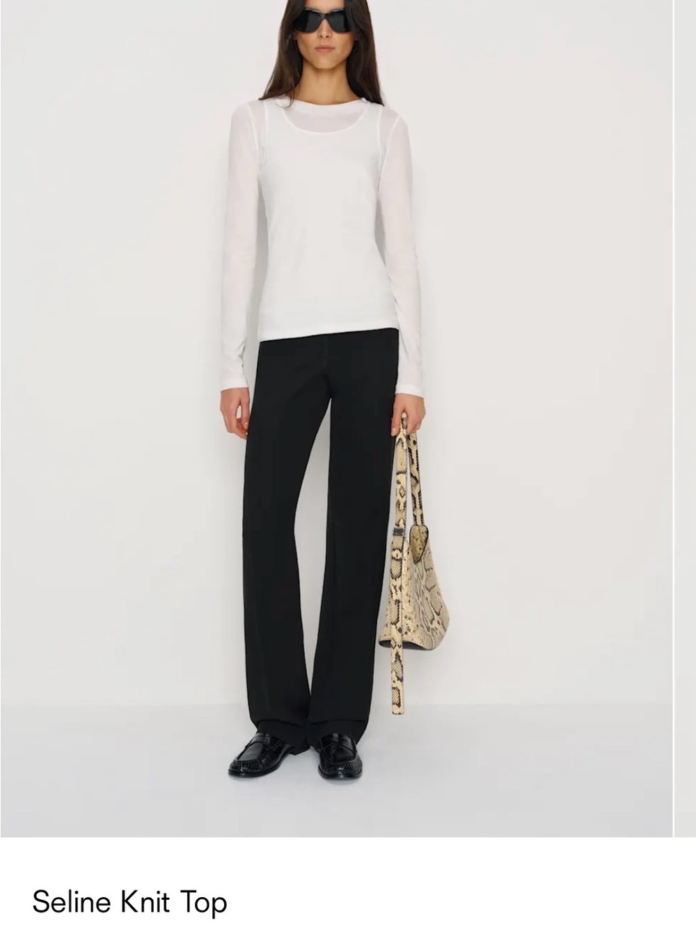 Reformation White Seline Knit Long Sleeve Top with coordinating tank